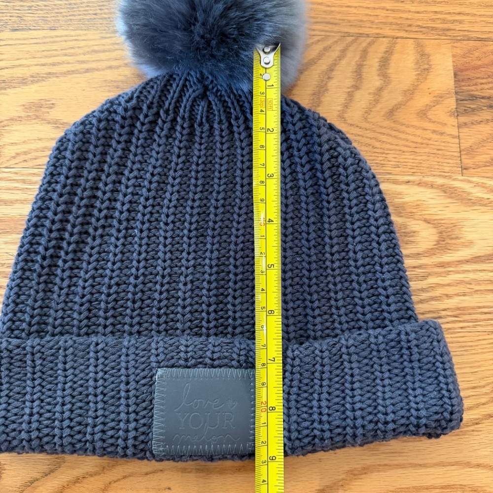 Love Your Melon Dark Charcoal Monochrome Pom Beanie - Picture 4 of 5